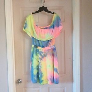 BOUTIQUE Medium TIE DYE OFF THE SHOULDER DRESS